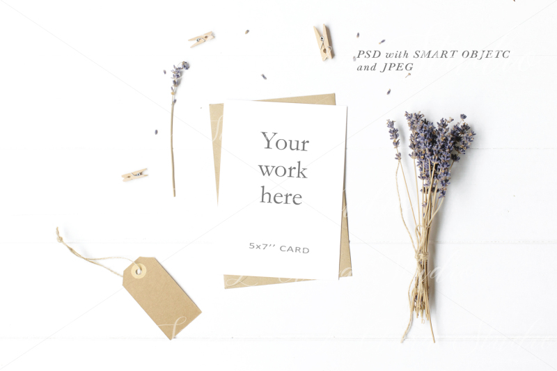 Free Wedding 5x7'' Card Mockup - crd151 (PSD Mockups)