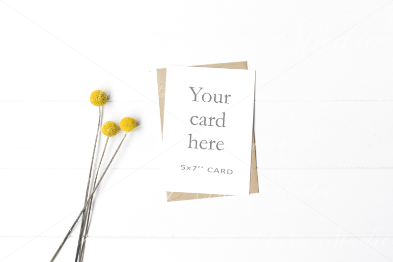 Free Floral Stationery Mockup - crd163 (PSD Mockups)