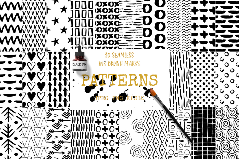 30-seamless-ink-marks-patterns