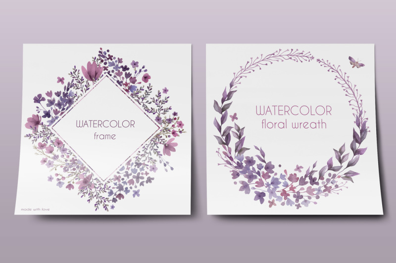 purple-dreams-watercolor-cliparts
