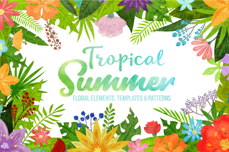 tropical-summer-clipart-collection