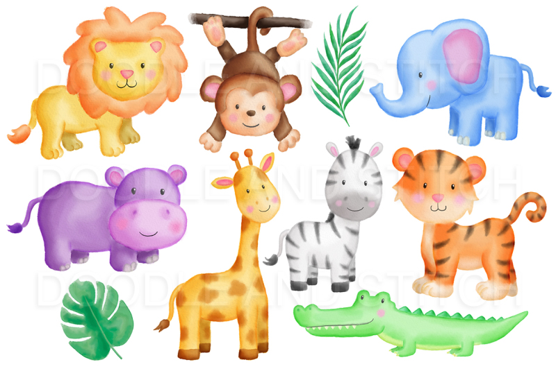 jungle-animals-watercolor-illustrations