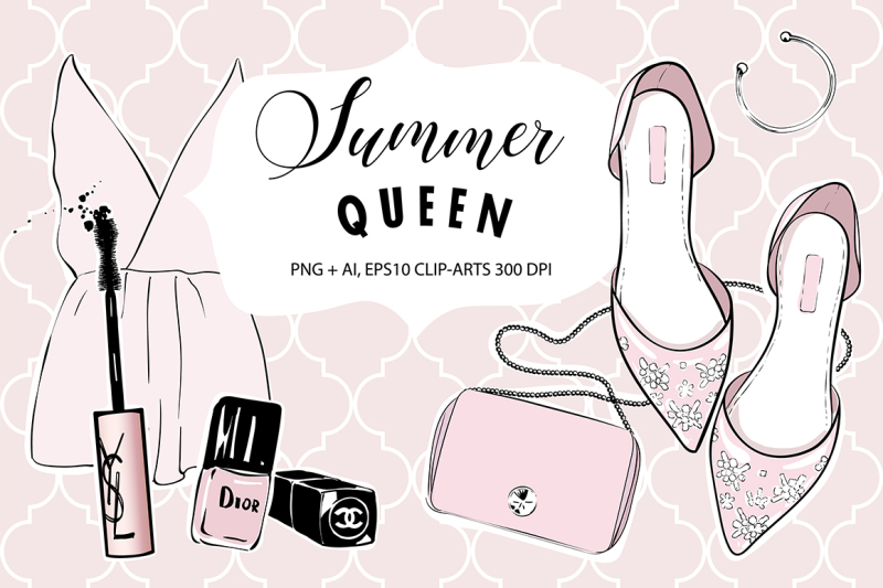 summer-queen-make-up-clipart-collection