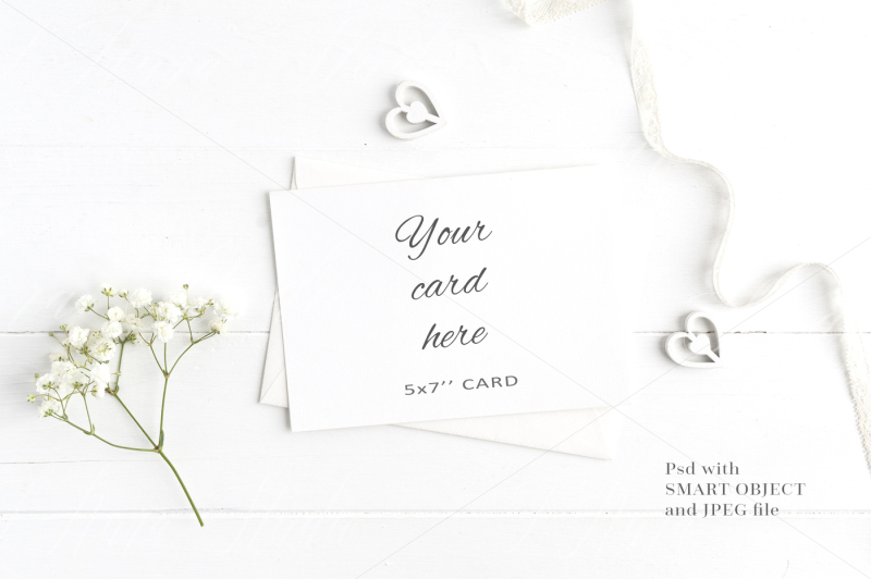 Free Floral 5x7 Card Mockup - crd213 (PSD Mockups)