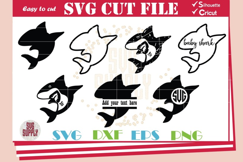 Download Shark SVG * Shark Monogram Set SVG Cut File By SVGSUPPLY ...