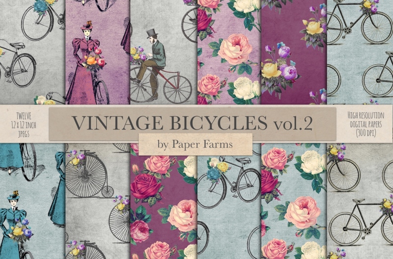 vintage-bicycle-digital-paper