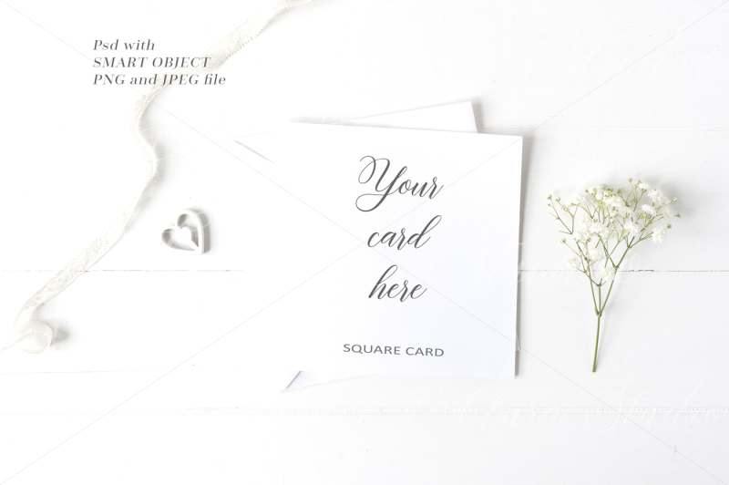 Free Wedding Square Card Mockup - crd231 (PSD Mockups)