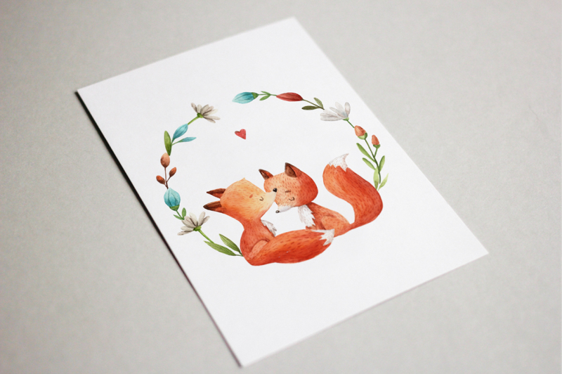cute-fox-watercolor-clip-art-set