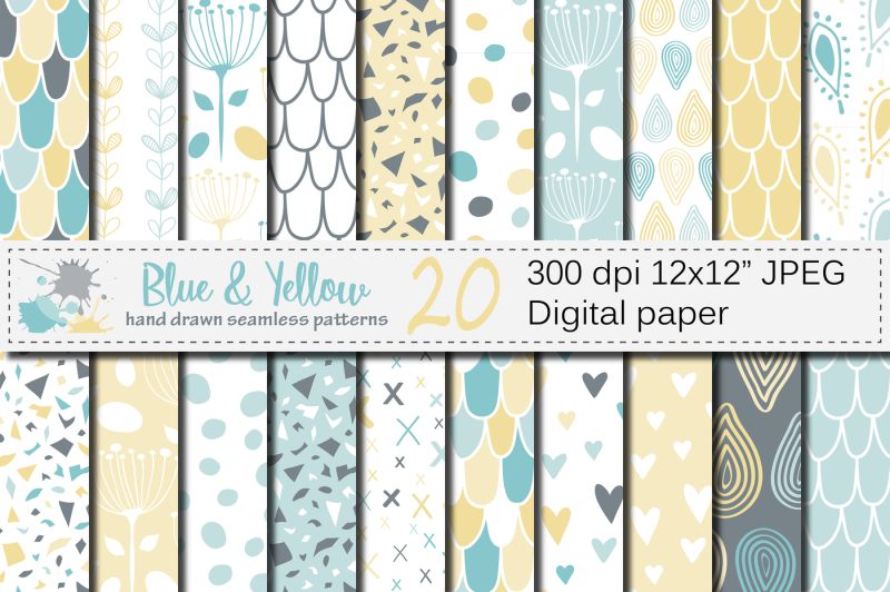 blue-and-yellow-seamless-digital-paper-pastel-hand-drawn-patterns