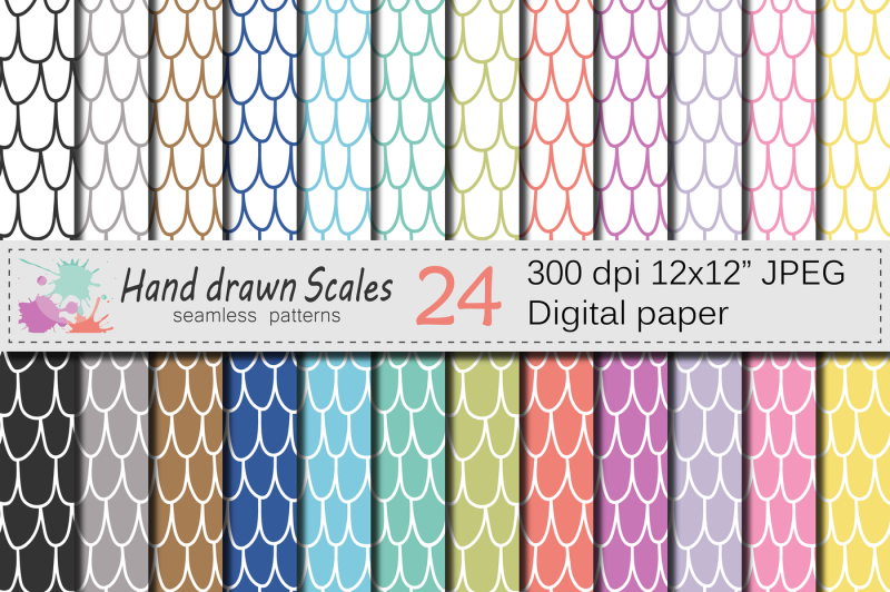 hand-drawn-scales-seamless-digital-paper-rainbow-scales-pattern