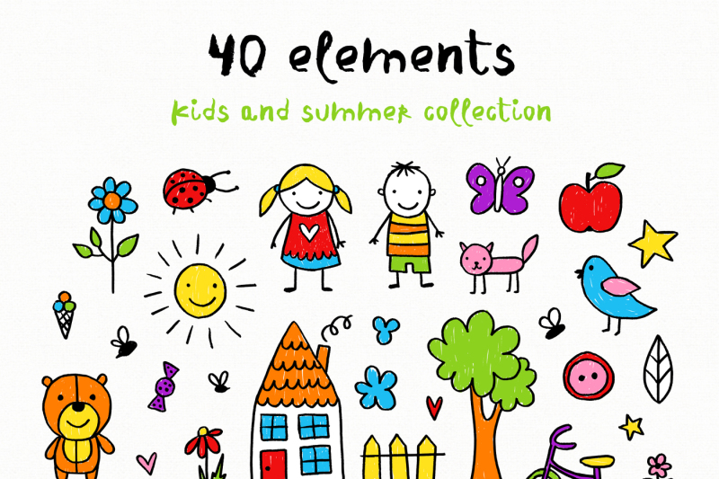 children-s-summer-clipart-set