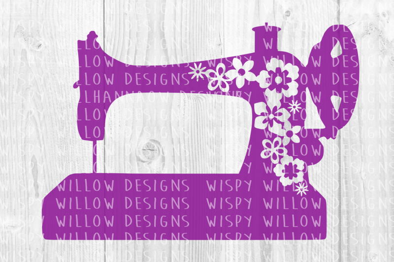 Floral Vintage Sewing Machine Svg Dxf Eps Png Pdf By Wispy Willow Designs Thehungryjpeg