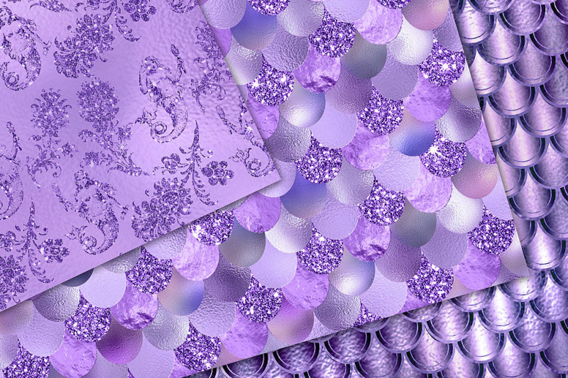 purple-mermaid-digital-paper