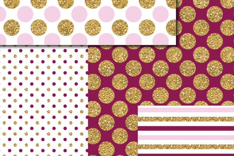 burgundy-and-pink-digital-paper-with-gold-glitter-mi-792