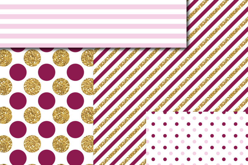 burgundy-and-pink-digital-paper-with-gold-glitter-mi-792