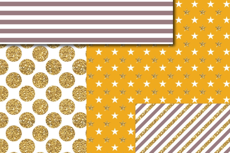 brown-and-orange-digital-paper-with-gold-glitter-mi-793