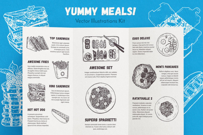 yummy-meals-vector-set