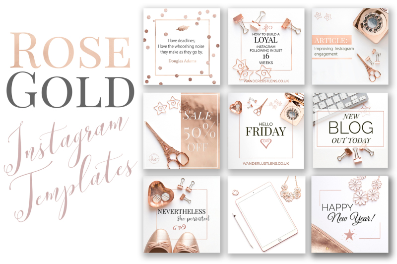 rose-gold-instagram-templates
