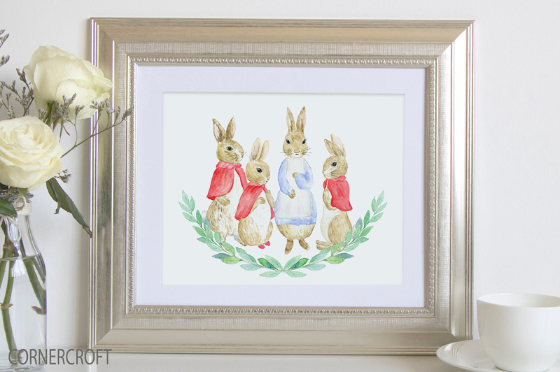 cumbria-rabbit-family-watercolor-illustration-for-personalised-print