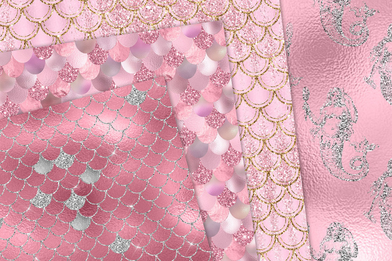 pink-mermaid-patterns