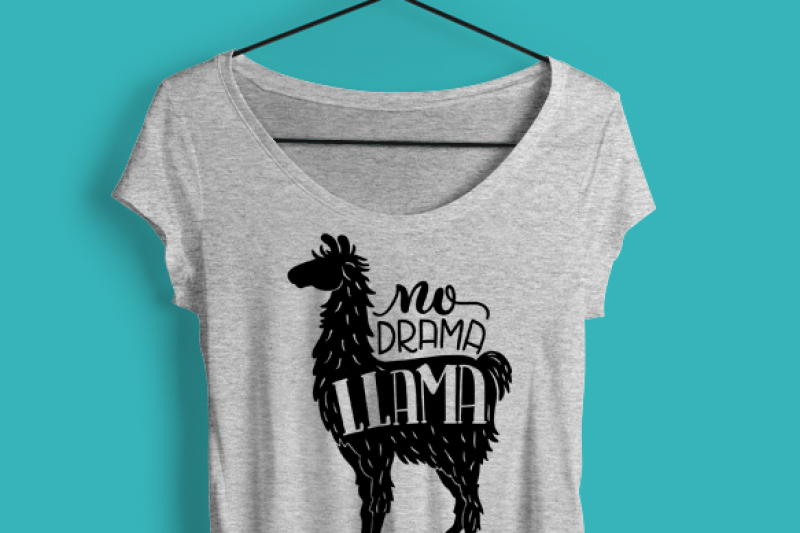 no-drama-llama-llama-lover-hand-drawn-lettered-cut-file