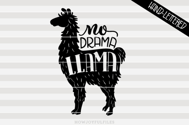 no-drama-llama-llama-lover-hand-drawn-lettered-cut-file