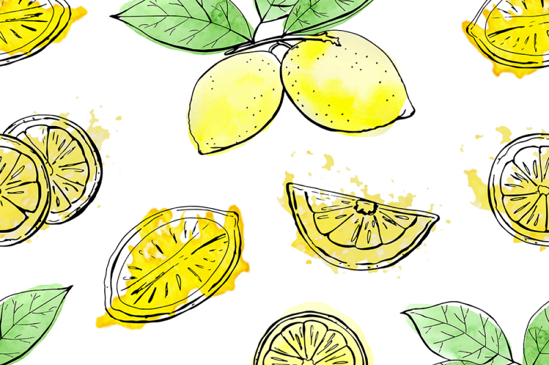 sketch-lemons-watercolor-vector