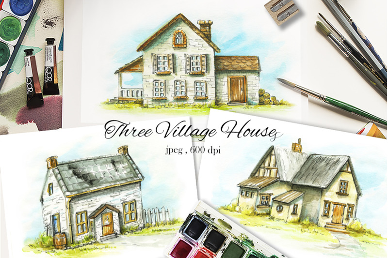 three-village-houses