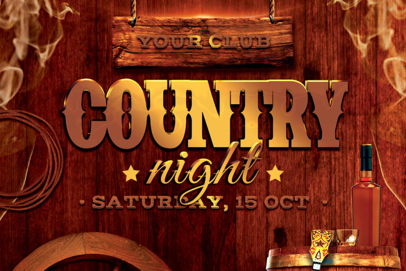 Western Country Music Party Flyer By Artolus Thehungryjpeg Com