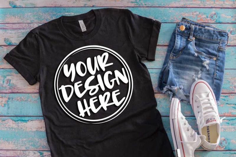 Download Black t-shirt flat lay mock up 6502 By SoCuteAppliques ...