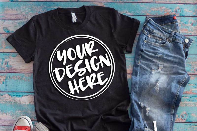 Download Black t-shirt flat lay mock up 6510 By SoCuteAppliques ...