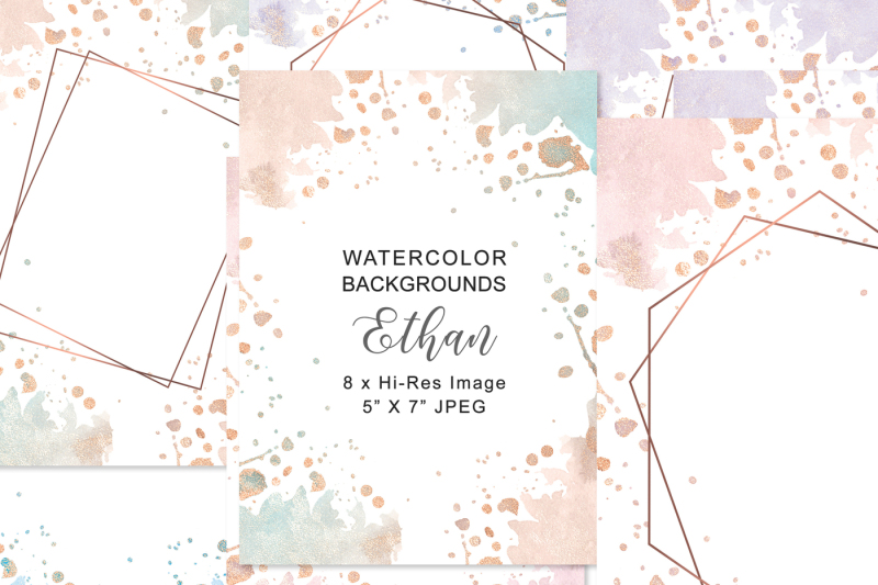 watercolor-washes-background-with-golden-geometric-frame