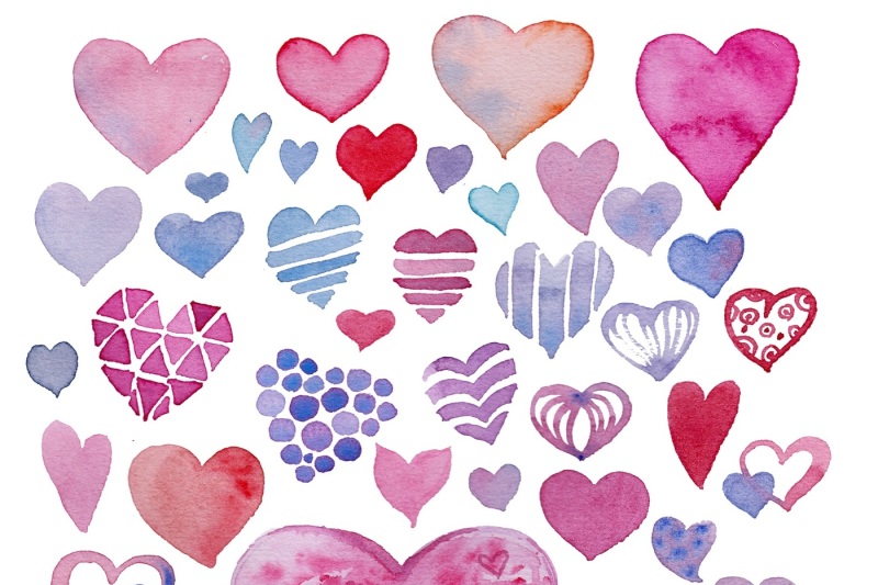 cute-watercolor-hearts-pack