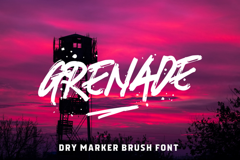 grenade-a-dry-marker-brush-font