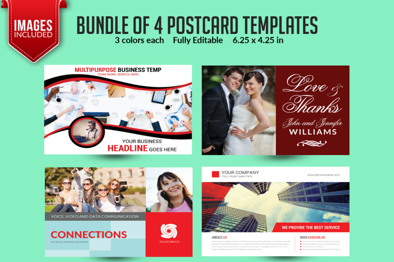 bundle-of-4-multi-purpose-business-post-card-templates