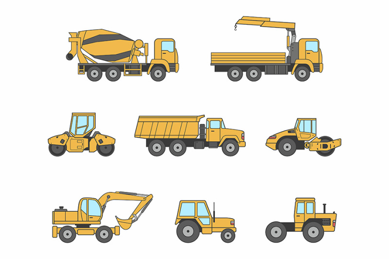 construction-machines-icons-set