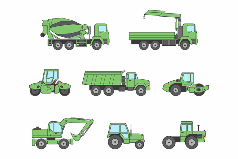 construction-machines-icons-set