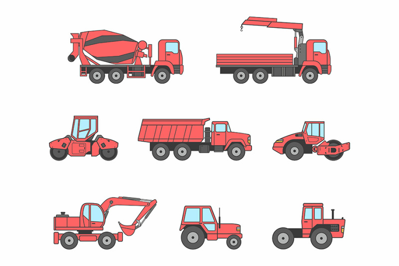 construction-machines-icons-set