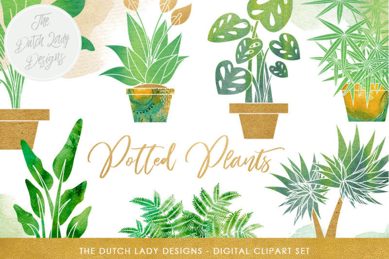 potted-plants-clipart-set
