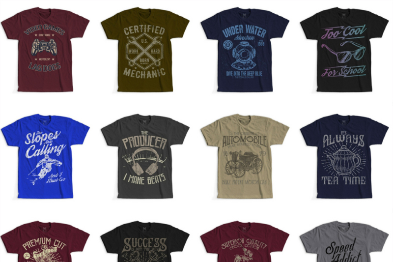 100 Retro Vintage T-Shirt Designs By CJR Designs | TheHungryJPEG