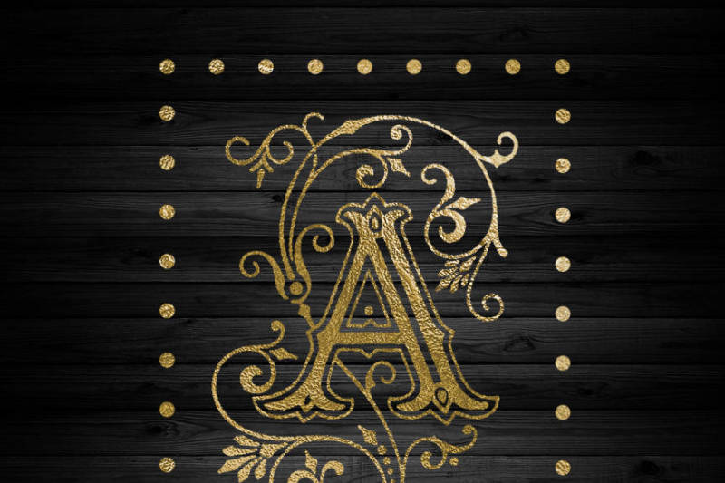 old-gold-alphabet-clipart