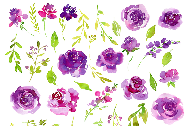 ultraviolet-watercolor-roses-flowers