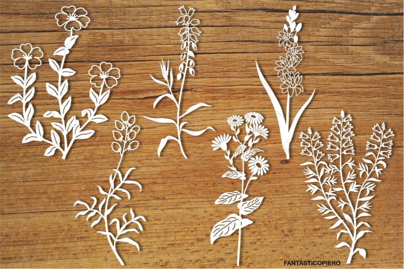 Wildflowers set 4 SVG files for Silhouette Cameo and Cricut. DXF File
Include