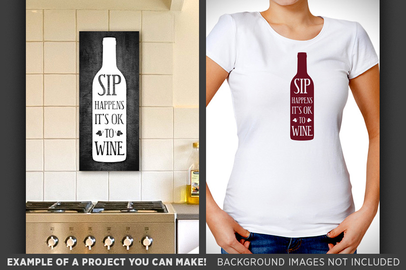 Sip Happens It S Ok To Wine Svg File Funny Kitchen Sign Svg 734 By Tizzy Labs Thehungryjpeg Com