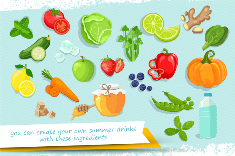 set-of-summer-drinks-with-recipe