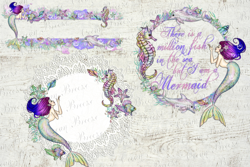 ocean-mermaids-clipart-collection-instant-download-printable-mermaid