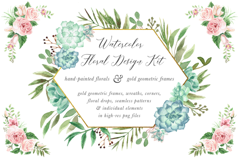 watercolor-floral-design-kit