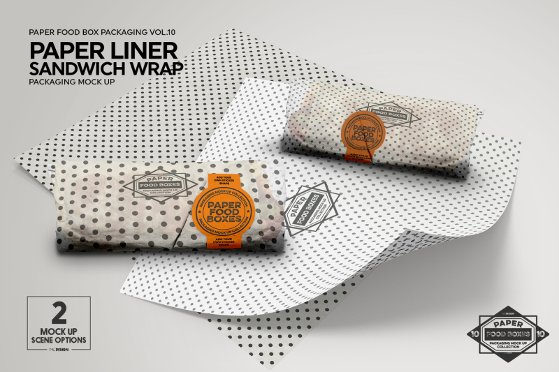 Download Wrap Sandwich Burrito Paper Liner Mockup By INC Design Studio | TheHungryJPEG.com
