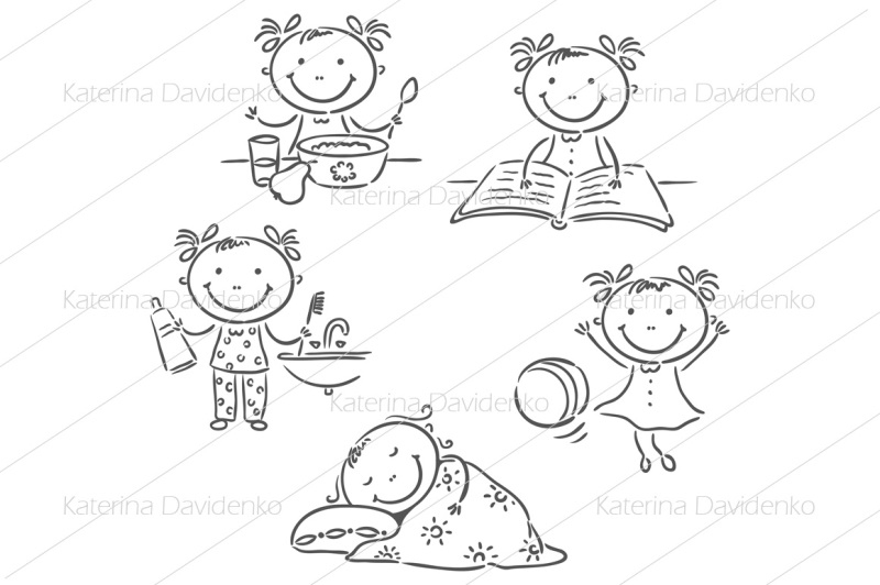 set-of-boy-and-girl-daily-activities