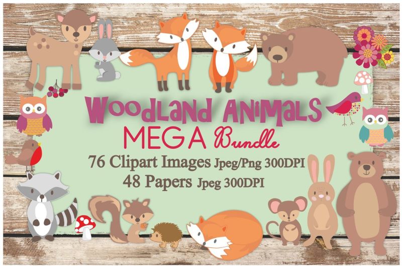 woodland-animal-mega-bundle-clipart-and-digital-papers